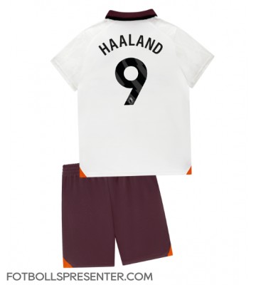 Manchester City Erling Haaland #9 Bortatröja Barn 2023-24 Kortärmad (+ korta byxor)